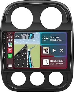 for Jeep Patriot Compass Radio Upgrade 2010-2016: 10.1 Touchscreen Car Stereo with Wireless CarPlay Android Auto - 4G+64G GPS Navigation Head Unit with Bluetooth WiFi