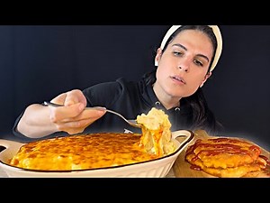 MAC N CHEESE & CHICKEN CUTLETS | MUKBANG | ASMR | EATING SOUNDS