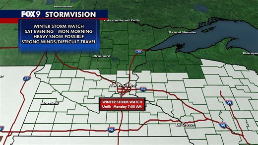 Minnesota weather: Winter storm watch for parts of MN, Twin Cities this weekend