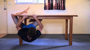 Two ways to climb around a table.