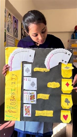 Making probability easy with this DIY Card model🃏✨#maths #mathsmodel #learningmadeeasy