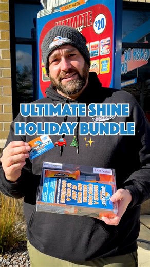 ✨ The Ultimate Shine Holiday Bundle is HERE! 🎄 Pay for 4 washes and get 6 — plus a $125 value gift box packed with towels, cleaning cloths, air fresheners & more! 🎁🚗✨ It’s the perfect holiday deal for yourself or someone who loves a clean ride. Grab yours today! #HolidayDeals #CarWashBundle #UltimateShine #GiftIdeas #CleanCarFeels | Quick Pass Car Wash