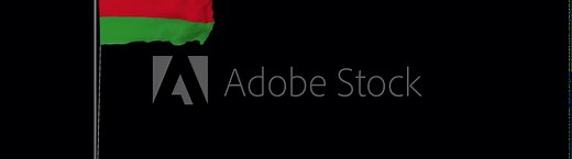 Animated video of Malawi flag waving in the wind with alpha channel