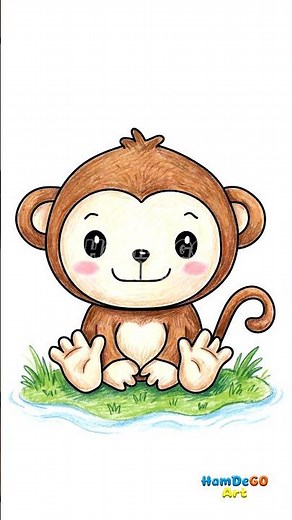 How easy !! Learn to draw a monkey in a simple way 🐒