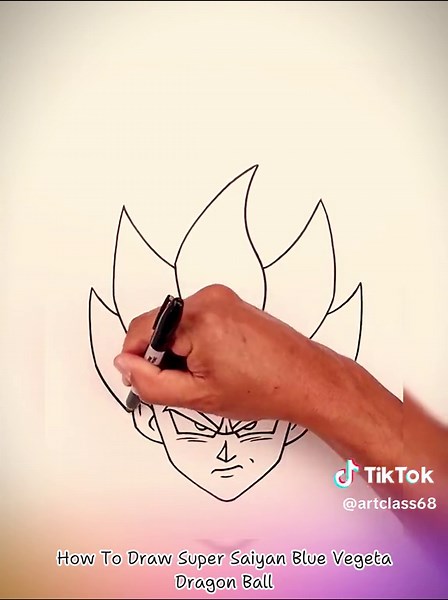 How To Draw Super Saiyan Blue Vegeta - Dragon Ball #cartoondrawing #drawing #drawingtutorial #howtodraw #vegeta #dragonball #fyp