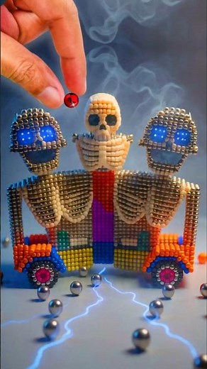 Rainbow Dump Truck Turns Into a Skeleton Monster! 👻🚛 (Magnet ASMR) #shorts #Halloween
