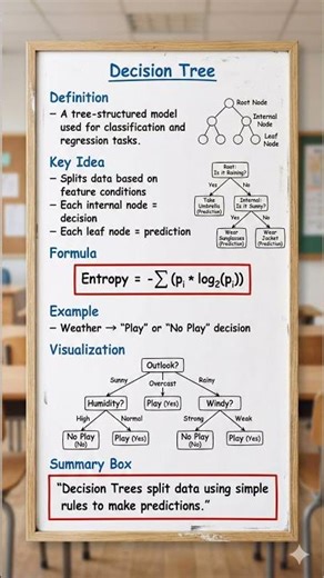 Decision Tree Explained in 50 Seconds | Machine Learning Basics#education #machinelearning #learn