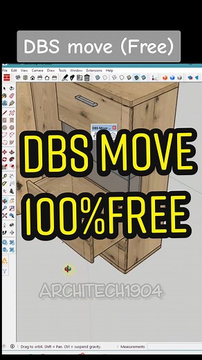 làm hiệu ứng di chuyển cực dễ bằng DBS move. plugin này 100% free, anh em lên extension warehouse cài nhé. #architech1904 #sketchup ##dbsmove
