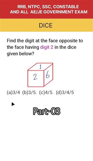 "How to Solve Dice Reasoning Questions Easily. #ssccgl #ssc #rrb #rrbntpc #khansir