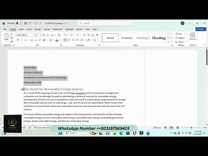 Shelly Cashman Word 365 | Module 2: SAM APA Project B Renewable Energy Sources