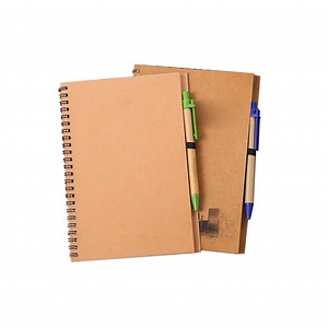 [Hot Item] Cheap Promotional Kraft Paper Small Pocket Size Notebook Spiral Notepad with Pen Notebook