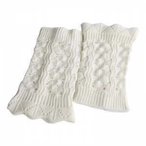 Women's Knit Boot Cuffs, Crochet Leg Warmers, Solid Color Slouchy Sock Toppers, Soft Stretchable Ankle Socks for Boots and Fashion Outfits, Cozy Layering Accessories for Cold Weather White