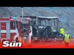 Bulgaria bus fire: 12 children among 46 people killed in highway crash