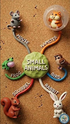 Clay Mind Map Makes Small Animal Names Impossible to Forget #VisualLearning #EnglishTips #Vocabulary