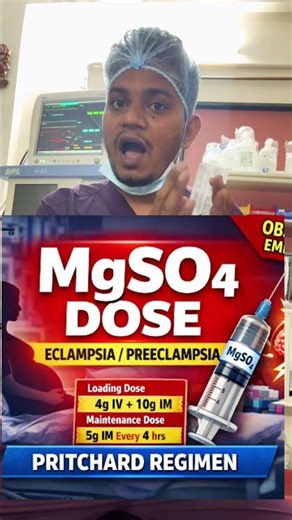 Eclampsia Treatment Protocol | MgSO₄ Loading & Maintenance Dose #mgso4