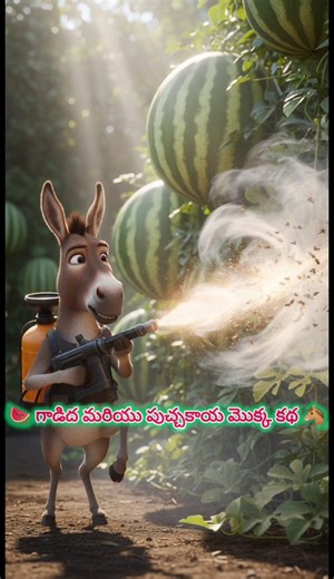 ​🍉 గాడిద మరియు పుచ్చకాయ మొక్క కథ 🐴 #viralvideo #trending #aistory