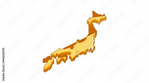 Map of Japan icon animation cartoon best object isolated on white background