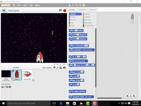 Scratch tutorial.How to shoot a bullet in scratch.