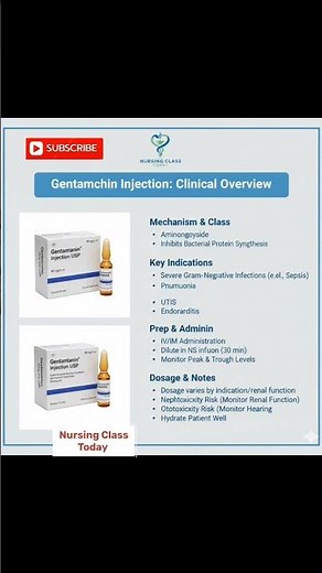 Gentamicin Antibiotic| use and dose| #dhs #rrb #aiims #nursingexam #nursingofficer #truedialogue