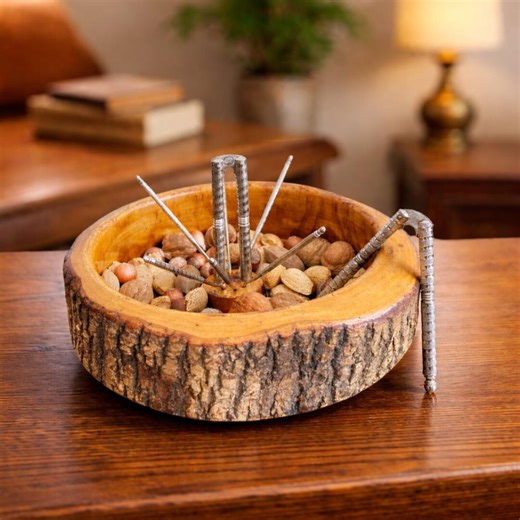 Vintage Ellwood Rusticware Nut Bowl Set – Bark Edge, Mid-century - Etsy