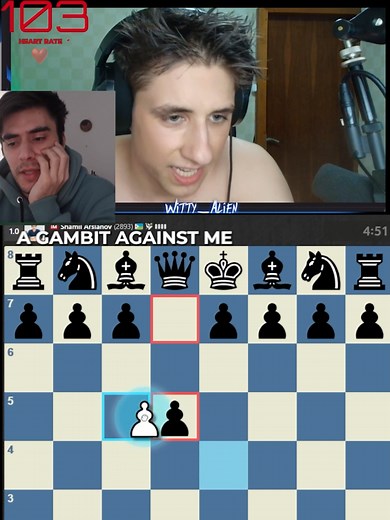 Witty_Alien vs. IM Shamil Arslanov 😱 #foryou #fyp #chess #chesstok #chesscom #viral #funny #boardgames #rage