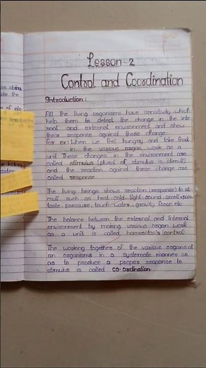 Biology Class 10th Lesson 2 Control And Coordinate (part 1)One shot #study notes #class notes