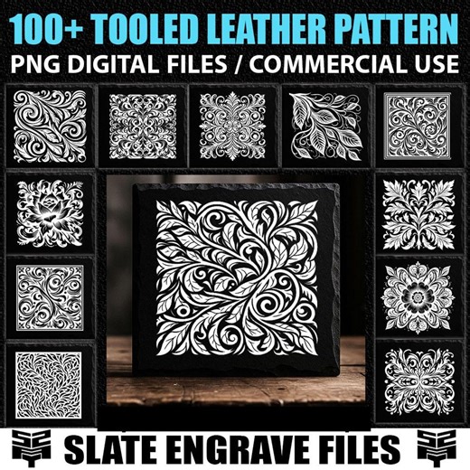 Slate Engraving Tooled Leather Pattern Bundle, Western Floral Vector Designs, Laser Cut Files CNC, Instant Digital Downloads, Commercial Use - Etsy Australia