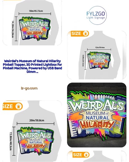 🎉 Ready to level up your game room? This topper is a slam dunk! 🌟 Transform your pinball machine into a stunning centerpiece with Weirdal's Museum of Natural Hilarity Pinball Topper! 🎮✨ This 3D printed lightbox not only brings night-time illumination but also adds a playful vibe to your man cave 🕺. Imagine endless nights of laughter and fun with friends and family as they marvel at the eye-catching design! It's powered by USB, making setup a breeze! 🔌🎨 For just $138.59, turn your game time