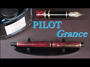 PILOT [Grance] Marble Black & Red F nib: Test writing with Iroshizuku Konpeki
