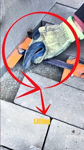 This Paver Extractor Tool Removes Bricks in Seconds – Satisfying Paving Repair Technique.