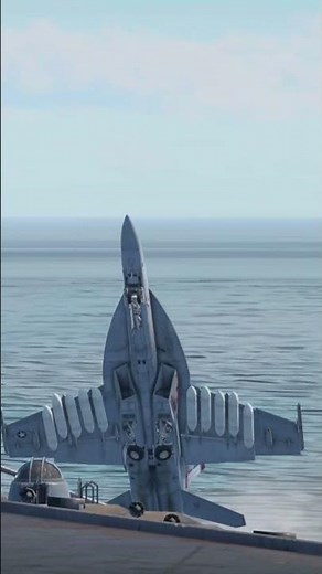 American F/A-18C Super Hornet Risky Landing on Aircraft Carrier