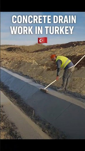 තුර්කියේ Drain Construction Work | Concrete Lined Channel Build 🇹🇷 #construction