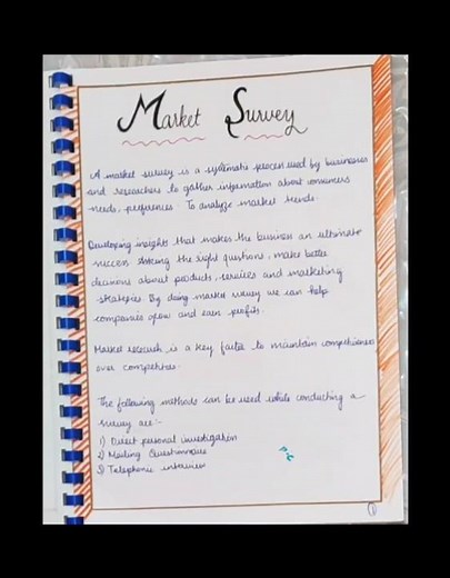 ✨Class 12 Entrepreneurship Market Survey Project✨