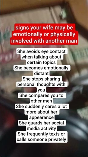 signs your wife may be emotionally or physically involved with another man