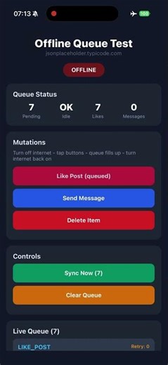 React Native Offline Queue: Queue, Sync & Optimistic Updates #reactnative #offline