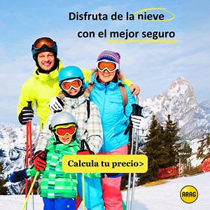 Si quieres sentirte seguro en las pistas, confía en el seguro de esquí ARAG. La Mejor Cobertura: ✔️Asistencia médica ✔️Gastos de trineo o ambulancia en pistas ✔️Reintegro del coste del Forfait no utilizado ✔️Repatriación a España en caso de enfermedad o accidente Consúltanos o contrátalo online. Te ofrecemos un proceso de compra muy sencillo! | ARAG