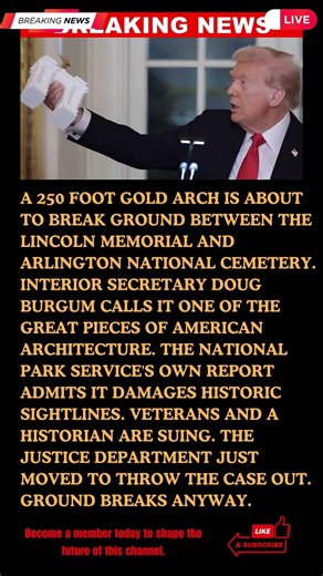 Trump's Next Vanity Project, a 250 Foot Gold Arch, Set to Break Ground Despite Massive Pushback