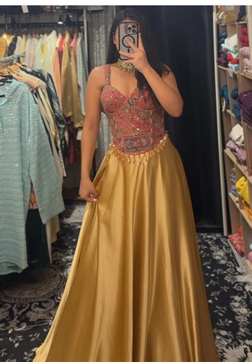 Buy Now | One-of-One Couture Coord-Lehenga ✨ An exquisite luxury designer coord set with lehenga, where a sculpted, richly embroidered bodice meets a fluid satin-gold lehenga. Adorned with multicoloured hand embroidery, fine beadwork and artisanal detailing, this masterpiece is designed for the woman who commands quiet luxury and timeless grandeur. Unrepeatable. Unforgettable. Exclusively at Rashis – Luxury Indian Designer Boutique 📍 76 Wigram Street, Harris Park, Sydney Renowned for designer l