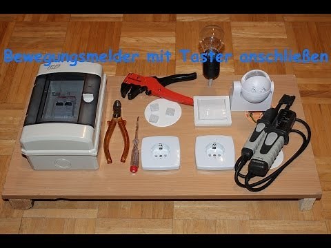 Connecting a motion detector with a push button