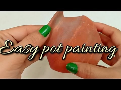 Easy pot painting using cello tape/DIY Pot painting tutorial at home-Shamina's DIY