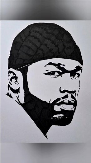 Easy Drawing Sketch "50 Cent" 😎 #50cent #sketch #draw #celebrity #artwork #drawing #shorts