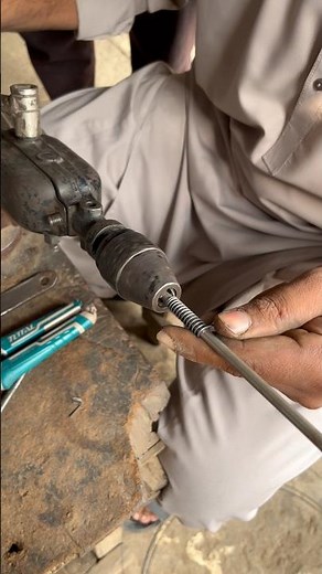 Simple Steel-Like Wire Spring Making on Drill Machine | Easy DIY Coil #diy #shorts