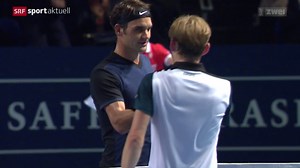 Tennis: Swiss Indoors in Basel, Federer - Goffin