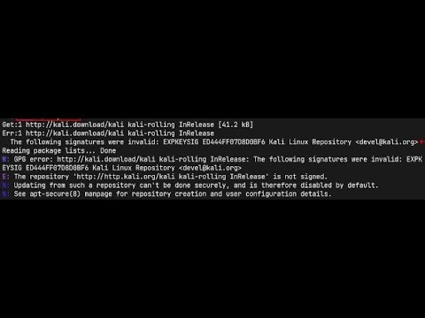 how to fix The following signatures were invalid:EXPKEYSIG ED444FF07D8D0BF6 Kali Linux Repository