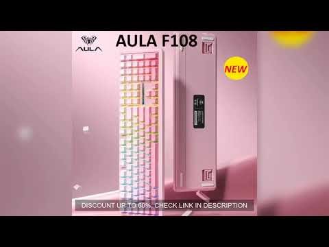 New AULA F108 Customized Gaming Keyboard 2.4GWireless/Bluetooth/Wired 100% Layout RGB Keyboard Full