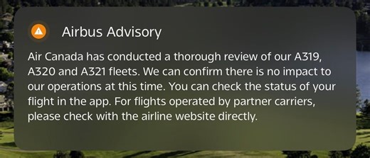 Impact on AC from A320 family emergency airworthiness directive Nov. 2025 - FlyerTalk Forums