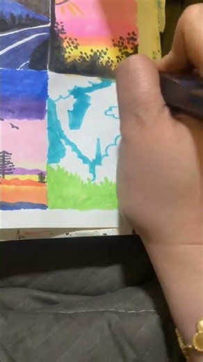 DOODLING NATURE USING ACRYLIC AND ALCOHOL MARKERS #easydoodles #art #mydoodleworld