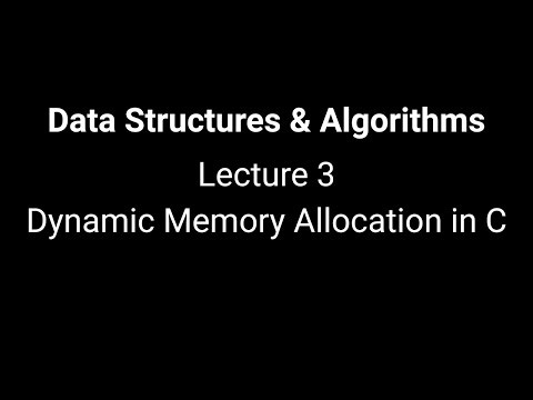 Data Structures & Algorithms - Lecture 3: Dynamic Memory Allocation in C