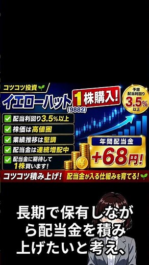 【1株投資】イエローハット（9882）を1株購入！配当金と連続増配に期待してコツコツ積み上げます【高配当株】