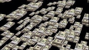 Money rotating. Money rotation animation on transparent background. Rotating money. Money rotation motion background with alpha channel.